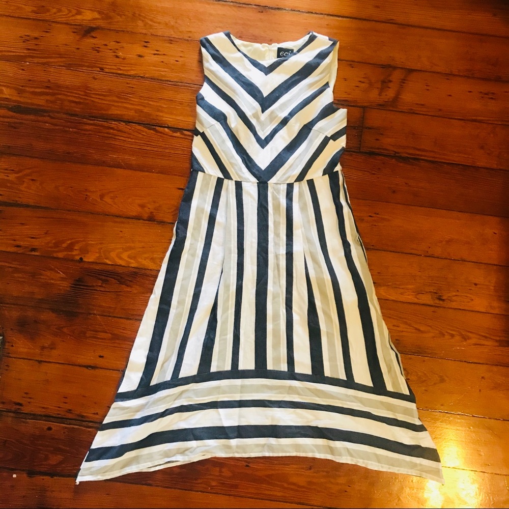 ECI asymmetrical striped dress - Picture 1 of 2